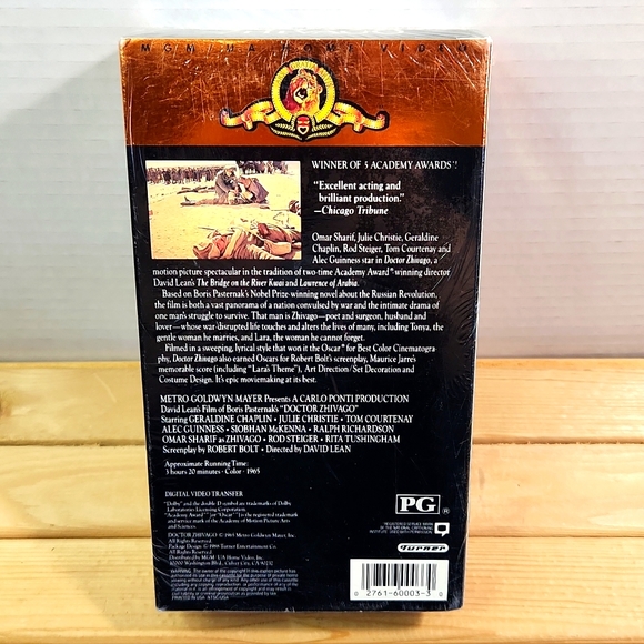 VHS Deluxe Double Tape Set DOCTOR ZHIVAGO [1988] Factory Seal - Picture 3 of 7